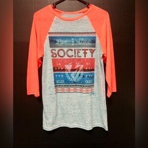 💘Society Aztec Graphic Lightweight Raglan Tee